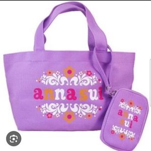 Anna Sui "Romantica" Mini Tote and Phone Holder, NEW